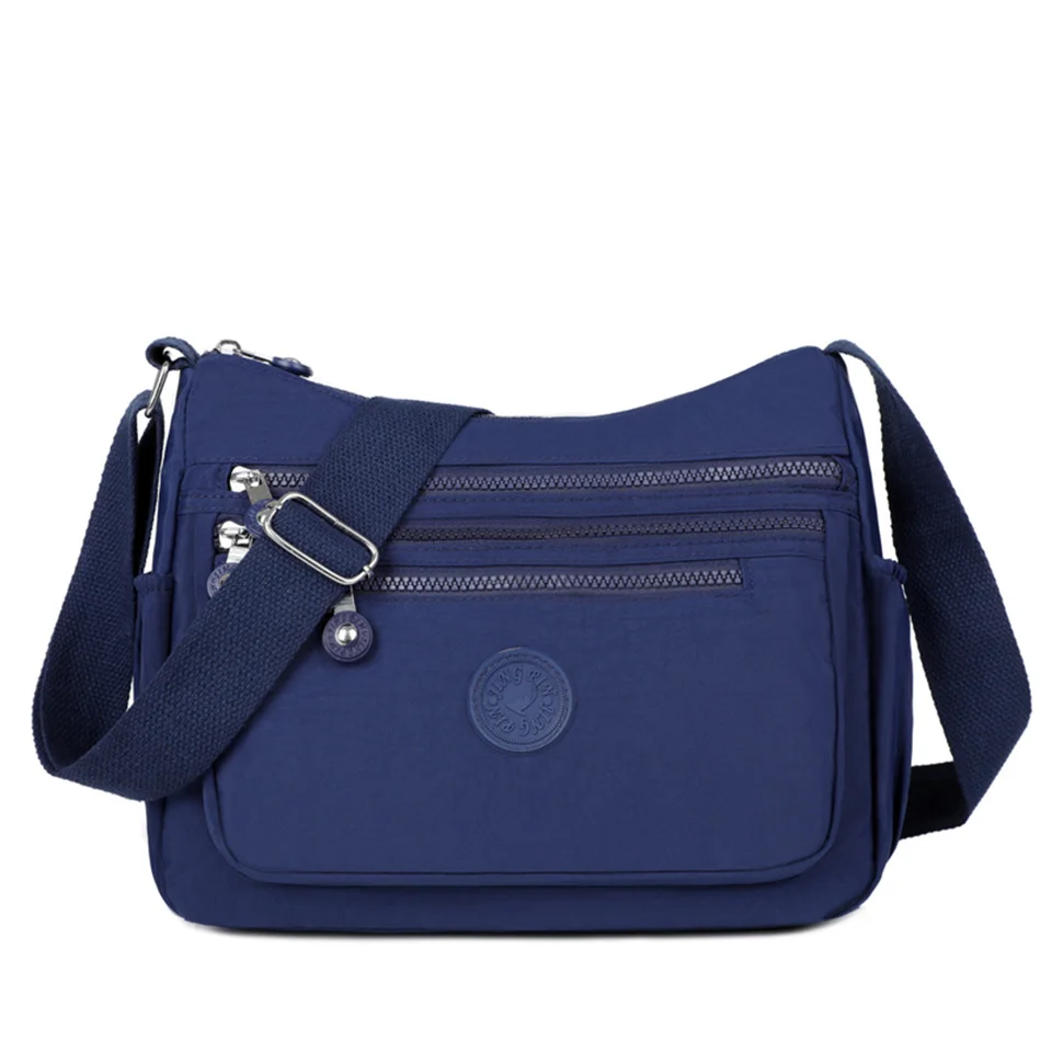 Top Trends: Women Nylon Shoulder Bag Travel Handbags Multifunction Messenger Bags Solid Zipper Top-handle Pack Casual Crossbody Bags Shoppable Styles