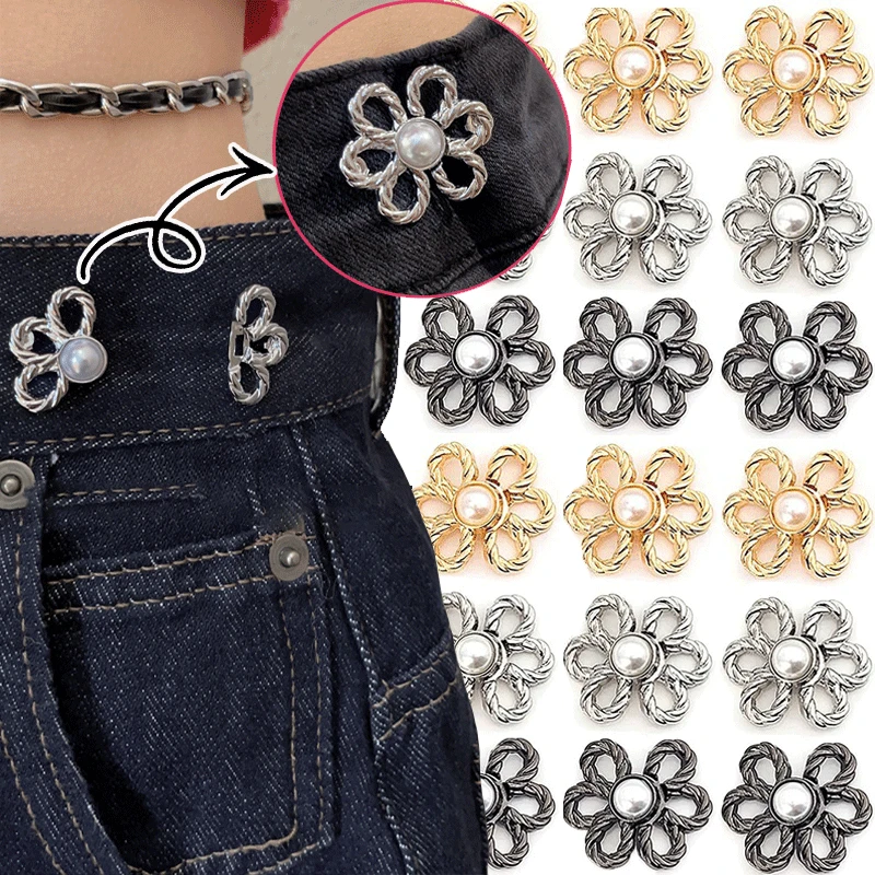 Top Trends: 1-6Pairs Removable Nail-free Tightening Waistband Closing Artifact Invisible Snap Button Waist Buckle Jeans Handmade DIY Sewing Shoppable Styles