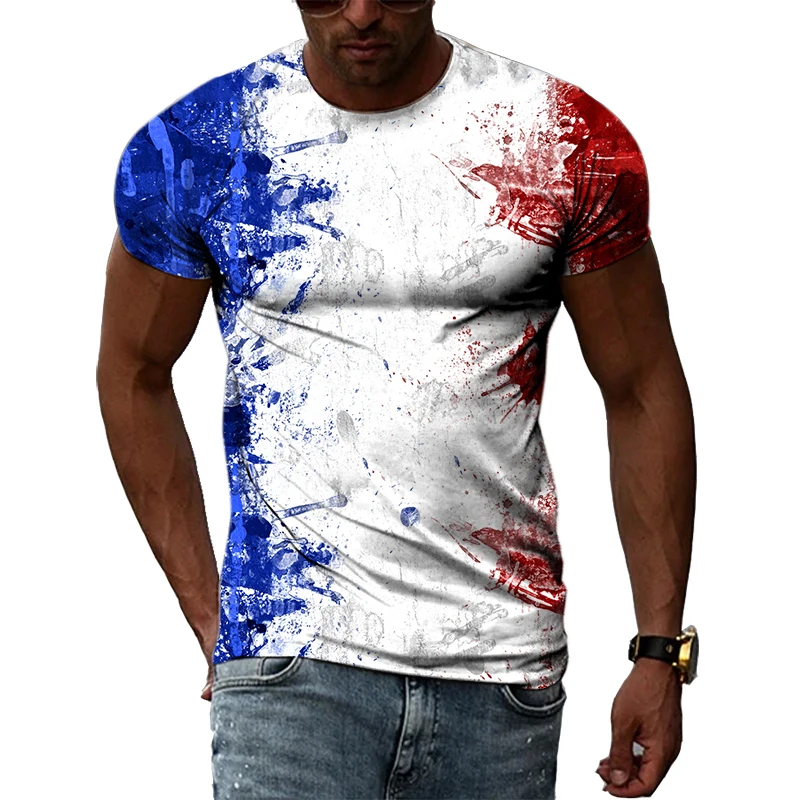 Top Trends: French Flag Figure Landscape Summer Vintage New 3D Printed Street Fashion Hip Hop Men And Women Short Sleeve Round Neck T-shirt Shoppable Styles - Image 5