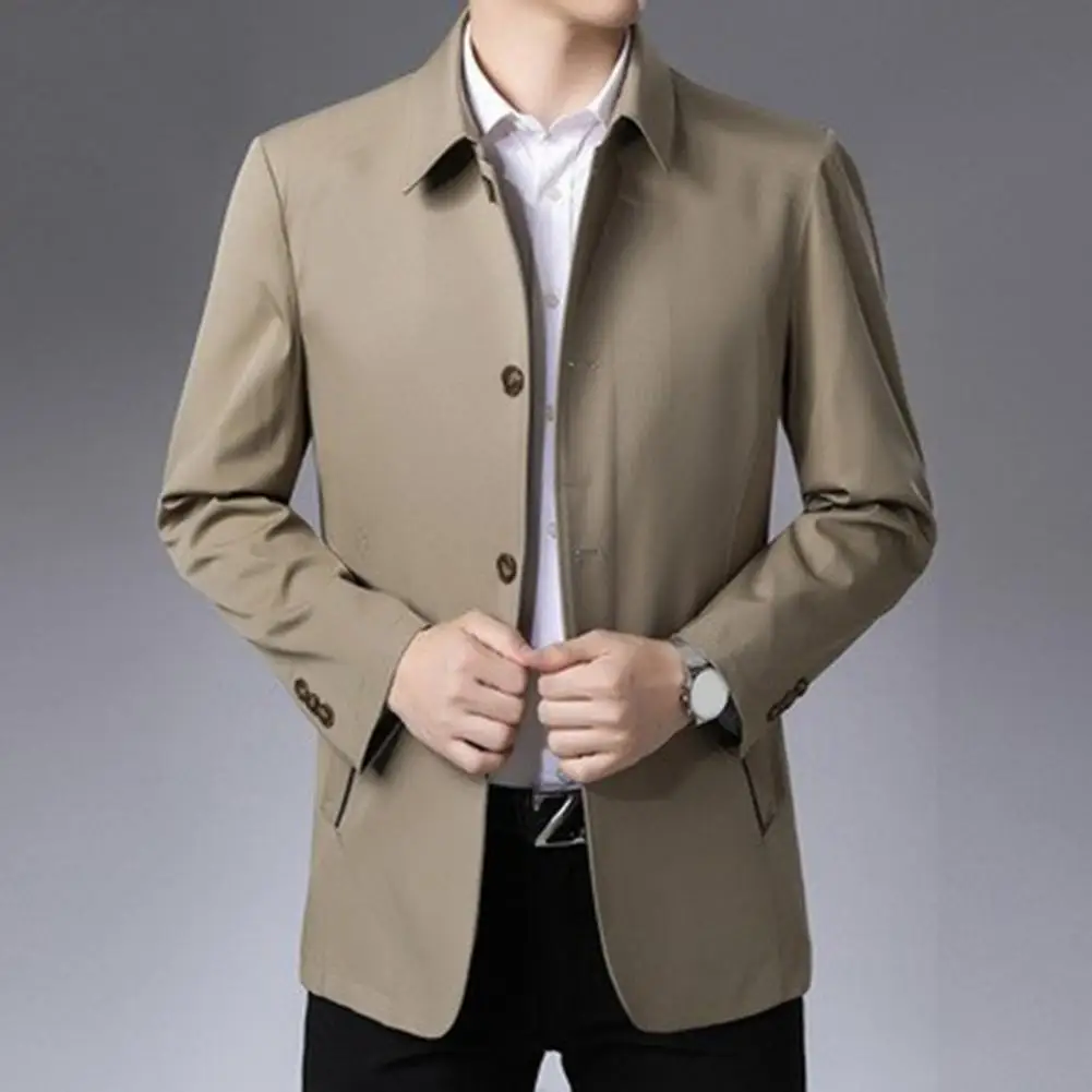 Top Trends: Single Breasted Coat Stylish Men&#039;s Single Breasted Business Classic Solid Color Coat For Spring Autumn Men Jacket Shoppable Styles