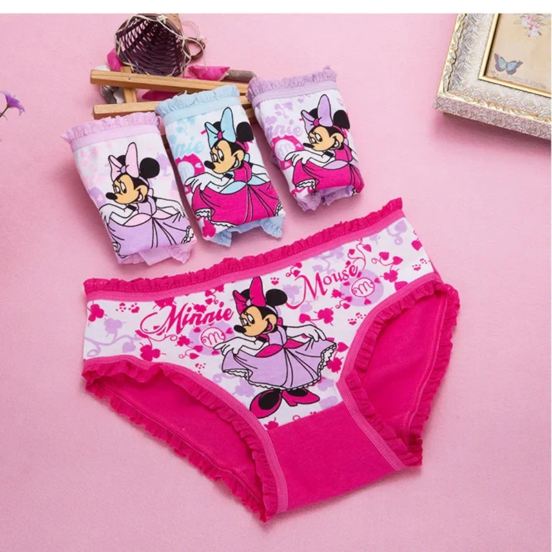 Top Trends: 3pcs / set Disney Mickey Girls Kids Underwear Cartoon Cute Cat Pattern Underpants Cotton Soft Child Boxer Briefs Baby Panties Gift Shoppable Styles