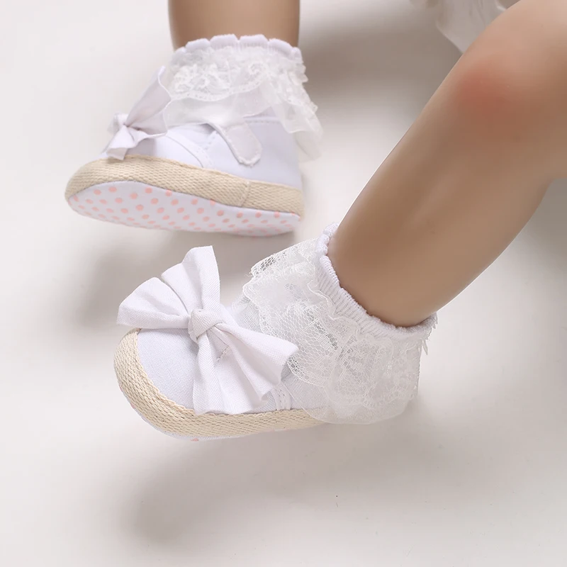 Top Trends: White Cotton Baby Girl Cotton Shoes Retro Spring Autumn Toddlers Prewalkers Baptism Shoes Infant Soft Bottom First Walkers 0-18 Shoppable Styles - Image 6