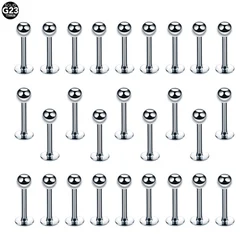 50pcs/lot G23 Grade Titanium Labret Piercing Morne Lip Ring Body Jewelry