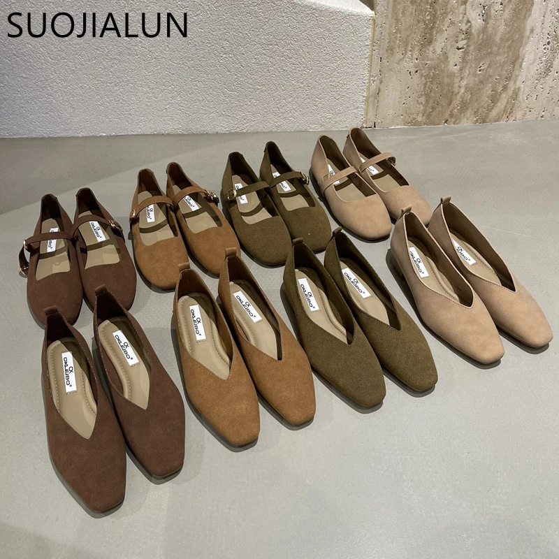 Top Trends: SUOJIALUN 2023 Spring New Brand Women Flat Shoes Round Toe Shallow Slip On Ladies Casual Ballet Shoes Soft Leather Eelgant Balle Shoppable Styles