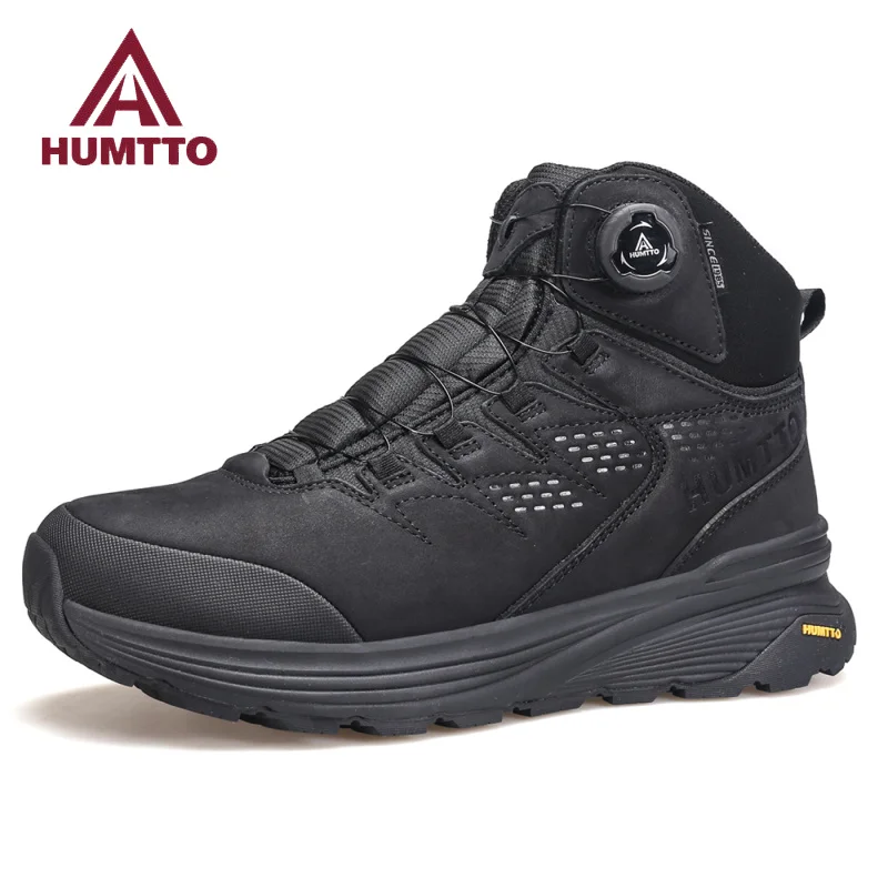 Top Trends: HUMTTO Platform Leather Boots For Men Winter Wool Work Ankle Boots Black Mens Sneakers Luxury Designer Tactical Safety Shoes Shoppable Styles