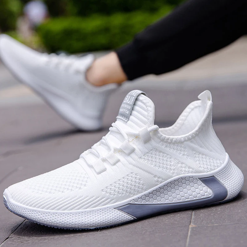 Top Trends: Men Sneakers Breathable Mesh Casual Shoes Black White Platform Shoes Fashion Sneakers Luxury Men&#039;s Shoes Tennis Man Size 39-44 Shoppable Styles