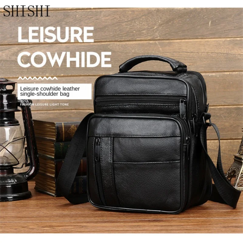 Top Trends: New Men's Soft Leather Shoulder Messenger Bag Business Crossbody Bag Casual Male Hand Tote Bag High Quality Small Travel Bag Shoppable Styles