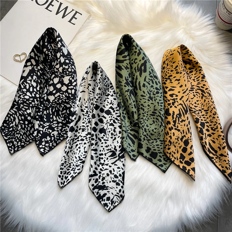 Top Trends: 2022 Silk Square Scarf For Women Small Neck Scarves Print Foulard Hair Band Lady Bandana Scarfs Female Hand Kerchief Shoppable Styles