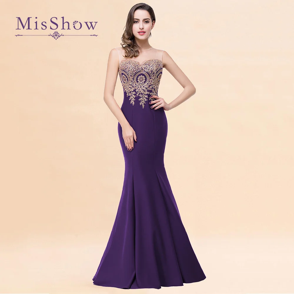 Top Trends: MisShow Elegant Mermaid Bridesmaid Dresses For Women Sheer Neck Lace Applique Formal Evening Prom Gowns Vestido Largo De Fiesta Shoppable Styles