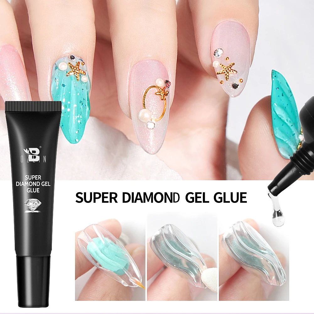 Top Trends: BOZLIN 2 In 1 Super Diamond Gel For DIY Nail Art Crystal Jewelry Decoration Rhinestones Top Coat Nail Gel Polish Strong Adhesive Shoppable Styles - Image 2