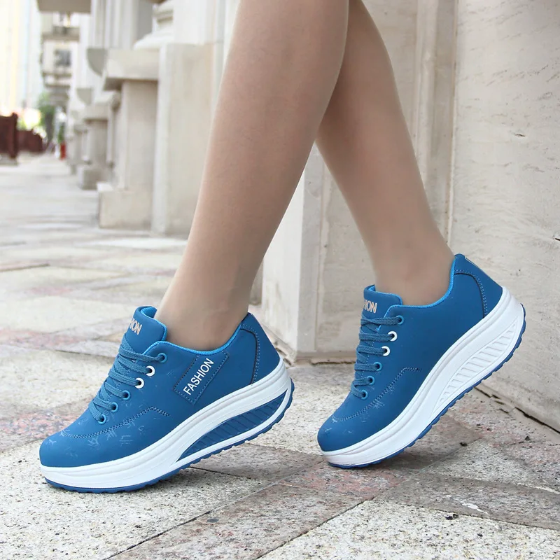 Top Trends: 2022 Shoes For Women Autumn Fashion Platform Sneakers Women Plus Size Lacing Casual Sport Shoes Wedge Loafers Zapatos De Mujer Shoppable Styles - Image 5