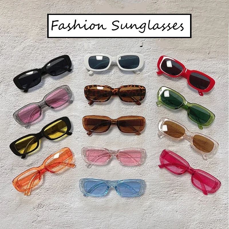 Top Trends: Trendy Women&#039;s Rectangle Sunglasses Vintage Retro Small Frame Eyewear Outdoor Driving UV400 Goggle Shades Sports Sun Glasses Shoppable Styles