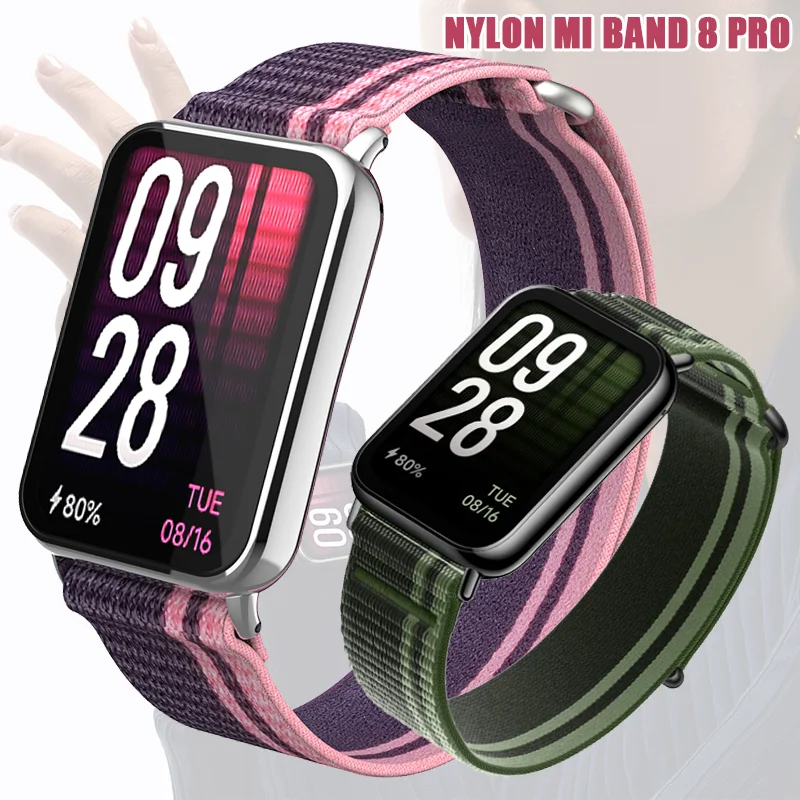 Top Trends: Original Nylon Strap For Xiaomi Mi Band 8 Pro Nylon Loop Bracelet Replacement Wristband For Miband 8 PRO Metal Buckle Watchband Shoppable Styles