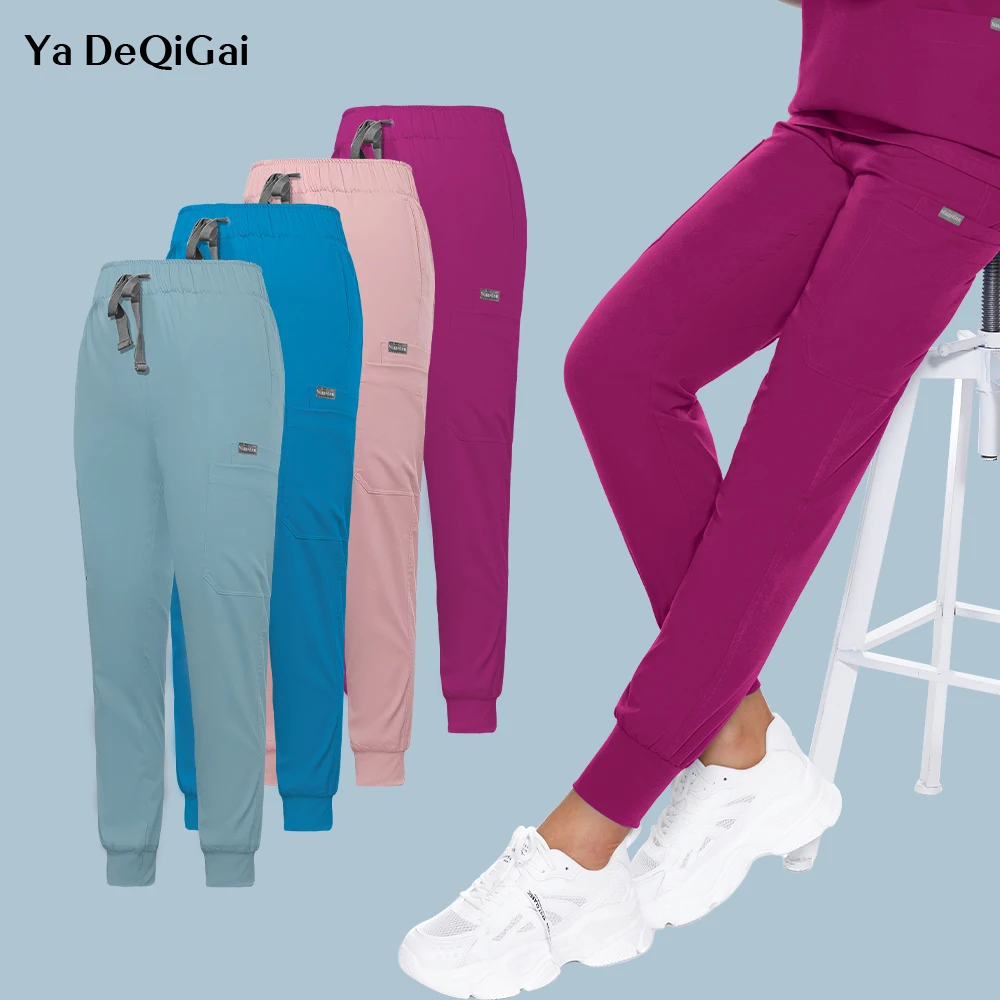 Top Trends: Unisex Jogger Pants Dentist Pants Solid Color Beauty Salon Nursing Men Jogging Pants Spa Uniform Pants Pet Medical Doctor Scrub Shoppable Styles