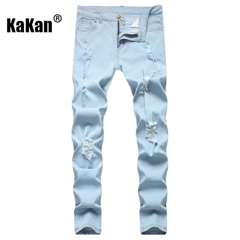 Top Trends: Kakan - European And American Autumn New Worn White Jeans For Men, Blue Black Men's Tight Feet Pants K14-4405 Shoppable Styles - Image 4