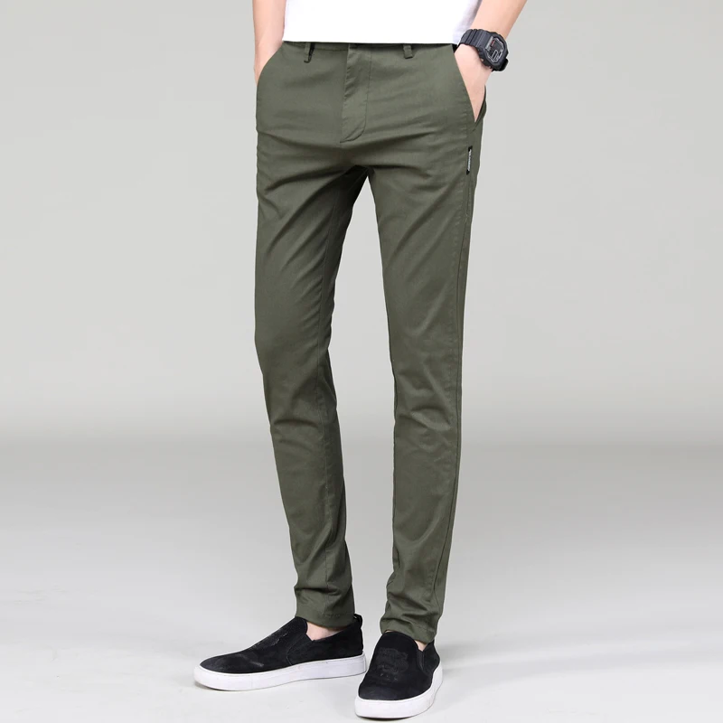 Top Trends: Lightweight Casual Pants Men Slim Fit Classic Stretch Trousers For Men Spring Autumn Joggers Solid Army Green Pants Male Shoppable Styles