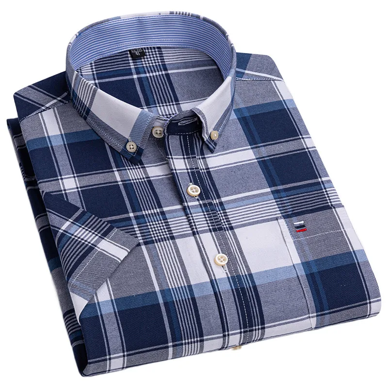 Top Trends: Short Sleeve Man Social General Shirts Summer Dress Daily Fashion Cotton Casual Buttoned Formal Office Plaid Striped Soild 5XL Shoppable Styles