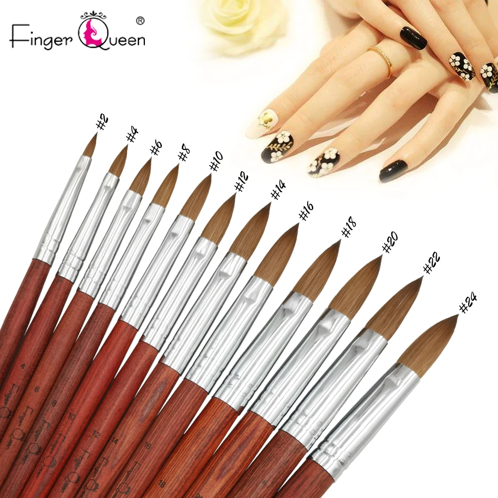 Top Trends: Red Wooden Handle Nylon Acrylic Nail Brush For Nail Art Brush Drawing Gel Extension Brushes Nails Pen Manicure Nail Art Tools Shoppable Styles