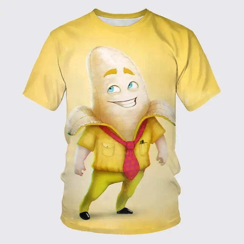 Top Trends: Summer Men And Woman T-shirt Fun Banana Fruit Cartoon 3D Printing O-neck Tee Unisex Fashion Casual Oversized Short Sleeved Top Shoppable Styles