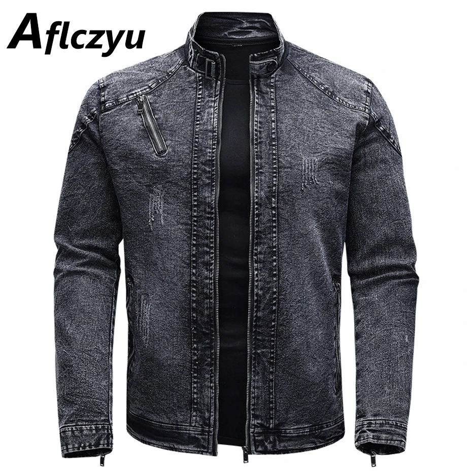 Top Trends: Black Denim Jacket Men Motorcycle Coat Autumn Winter Fleece Jackets Slim Fit Fashion Casual Denim Coat Male Outerwear Shoppable Styles