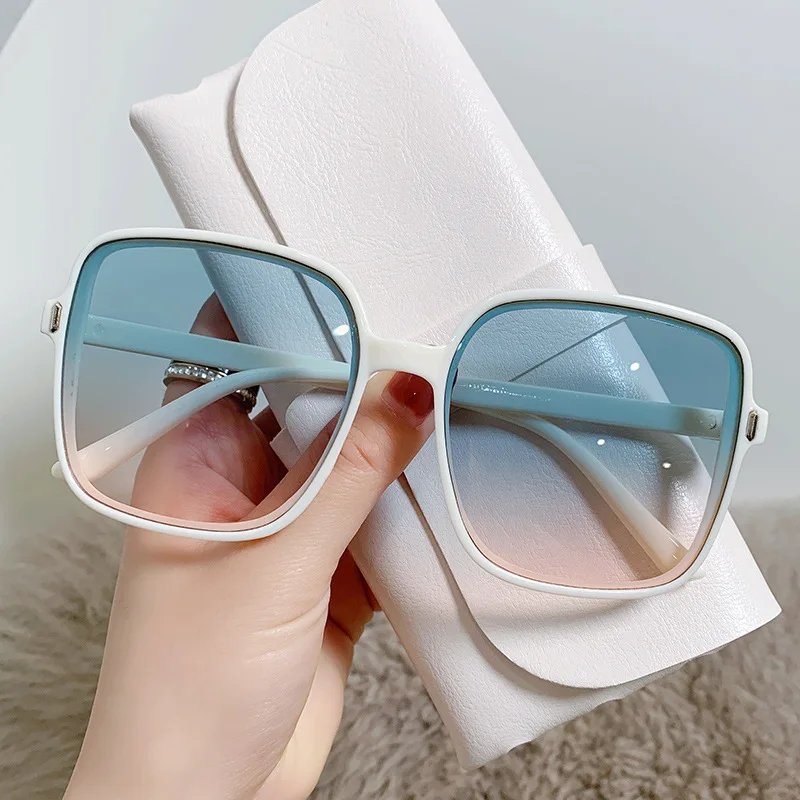 Top Trends: 2023 Vintage Rice Nail Square Women Sunglasses Round Face Ladies Anti-UV Sunglasses Big Frame Sun Glasses Gafas De Sol Para Shoppable Styles