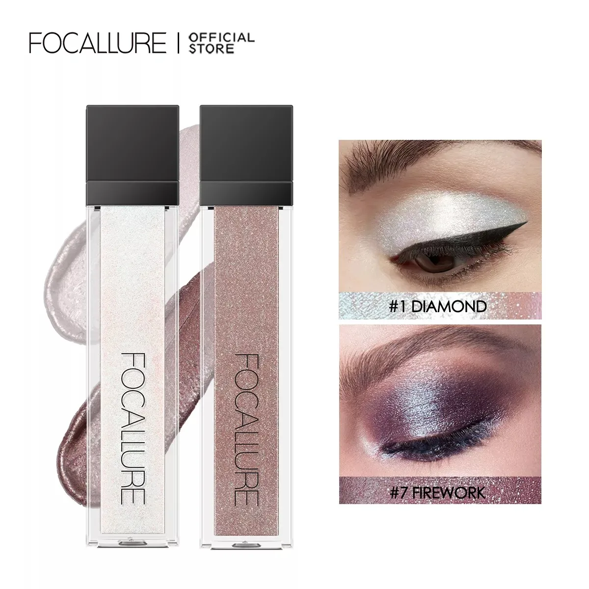 Top Trends: FOCALLURE 14 Colors Diamond Liquid Eyeshadow Waterproof Long-lasting Shiny Glitter Eyeliner Pearlescent Eye Shadow Cosmetics Shoppable Styles