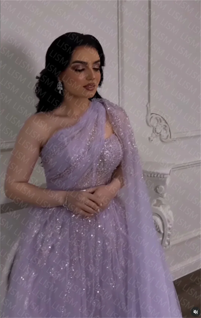 Top Trends: LISM Purple Beadings Tulle A-line Formal Evening Party Dresses 2023 Elegant Quinceanera Prom Gown Classy فساتين مناسبة رسمية Shoppable Styles - Image 3