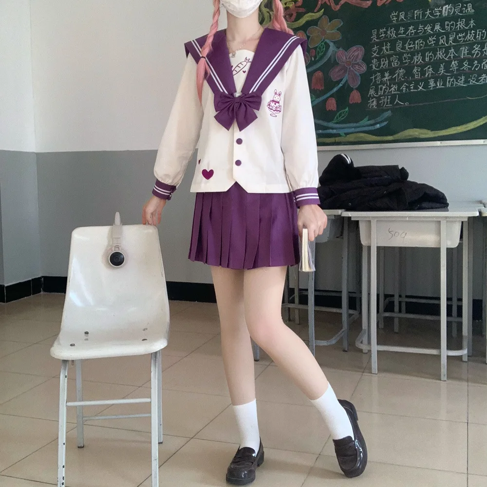 Top Trends: Japanese School Uniform For Girls Sweet And Cute Sailor Suit Long Skirt Pink High-quality Materials Clothes Anime COS Costume Shoppable Styles - Image 5