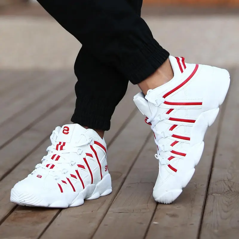 Top Trends: Large Size 45 PU Leather Men's Running Shoes Men's White Sports Shoes Women Sport Shoes For Men Sneakers Red Basket Walk Sapatos Shoppable Styles