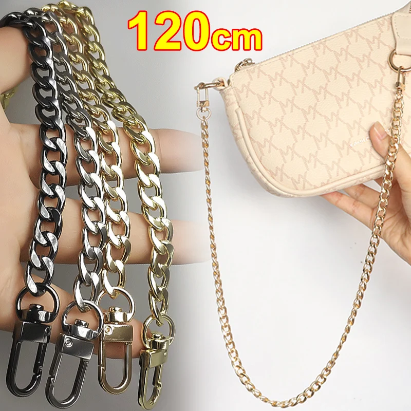 Top Trends: 120CM High Quality DIY Bag Chain Strap Handle Shoulder Crossbody Handbag Bag Metal Replacement Chains Bag Parts Accessories Shoppable Styles