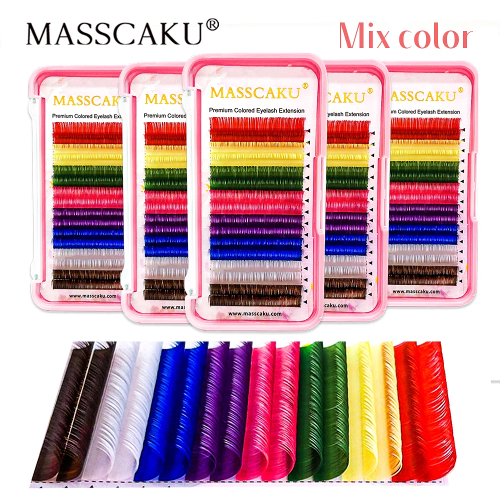 Top Trends: MASSCAKU Colored Classic Eyelashes High Quality False Eyelash Natural Soft Dark Matte Lashes Extension For Makeup Beauty Shoppable Styles