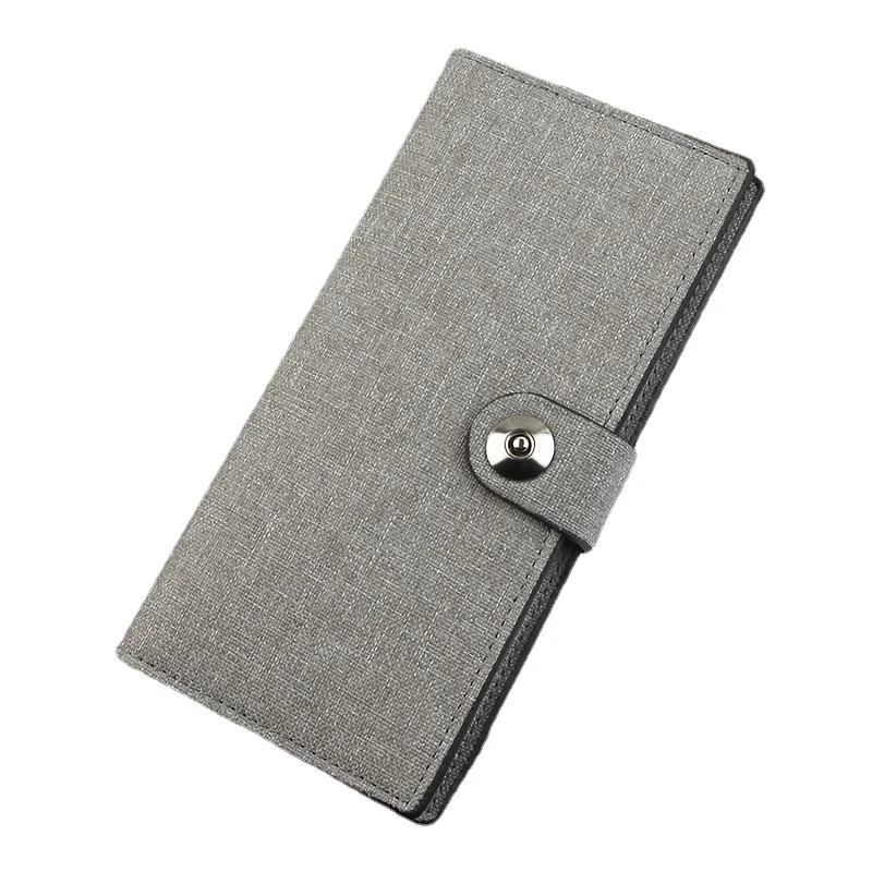 Top Trends: Wallet Men&#039;s Long Canvas Card Holder Magnetic Buckle Multifunctional Business Clutch Hot Sale Purse Shoppable Styles