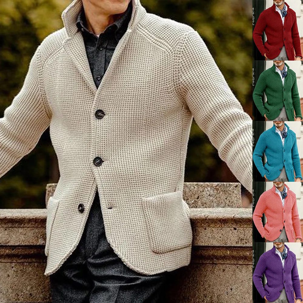 Top Trends: Men&#039;s Sweater Slim Fit Stand Collar Knit Cardigan Jackets Spring Autumn Large Size Men Fashion Solid Color Outerwear &amp; Coats Shoppable Styles