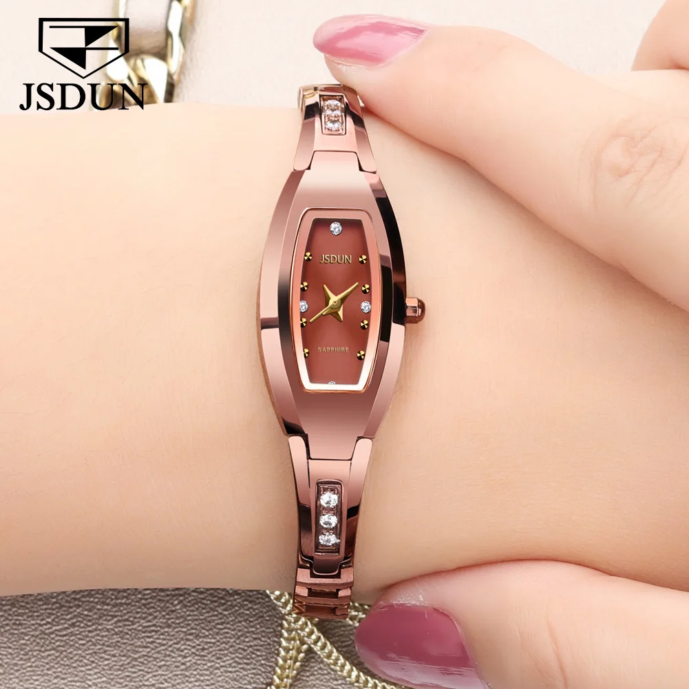 Top Trends: JSDUN Quartz Elegant Women Watches Luxury Brand Sapphire Diamond Mirror Waterproof Fashion Comely Watch For Ladies Reloj Mujer Shoppable Styles