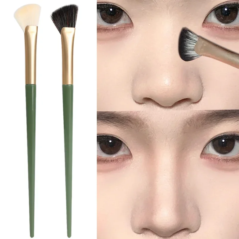 Top Trends: Half Fan-shaped Nose Shadow Brush Soft Portable Angled Nose Contour Smudge Brushes Professional Highlighter Blush Make Up Tools Shoppable Styles