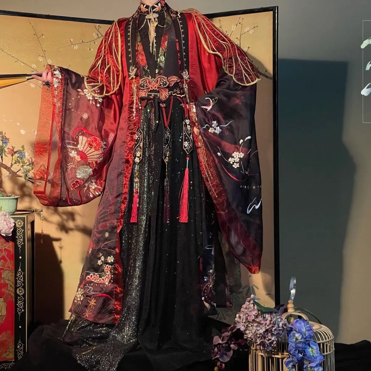 Top Trends: Chinese TV Series TGCF Tian Guan Ci Fu Xie Lian Hua Cheng Cosplay Costume Hua Cheng Cos Dress Hanfu Full Set Shoppable Styles