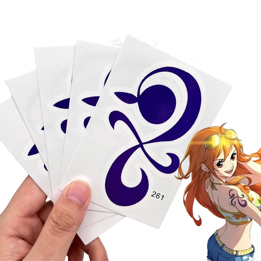 Top Trends: Anime Nami Tattoo Sticker Cosplay Waterproof Fake Tattooing Masquerade Party Sexy Tattoo Stickers Prop Halloween Accessories Shoppable Styles