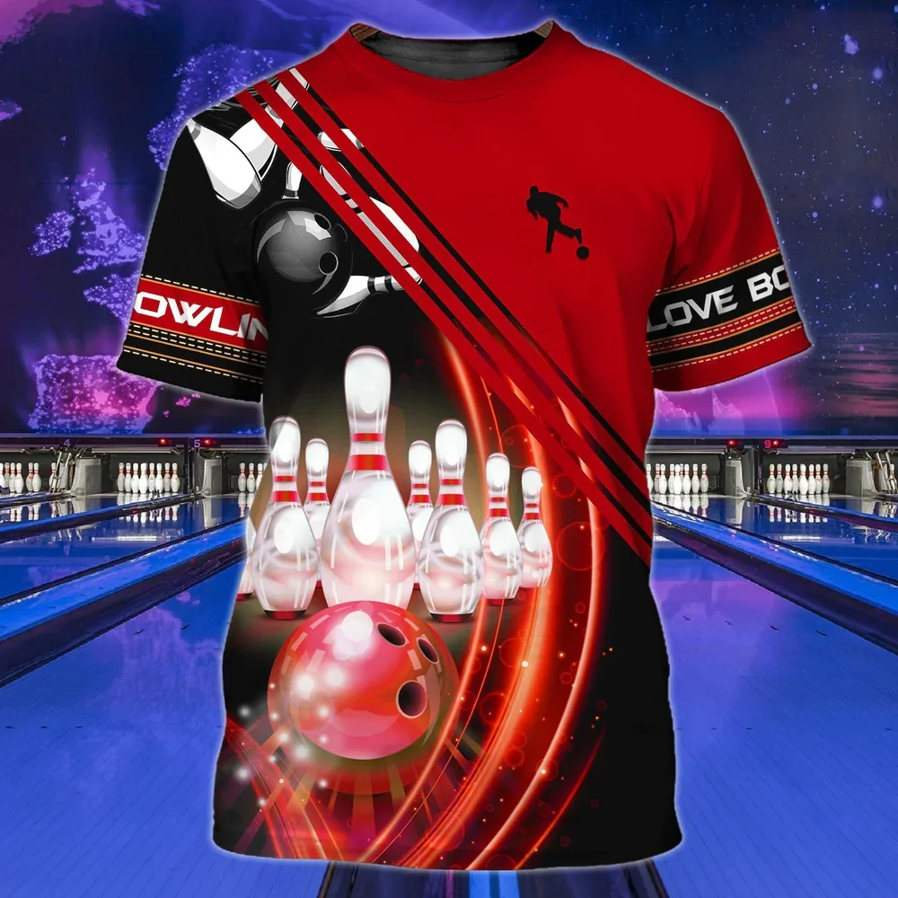 Top Trends: T Shirts Men 3D Printed Bowling Jersey Tees Summer Causal Short Sleeve Tops O Neck Cotton Oversized Streetwear Men's Clothing Shoppable Styles