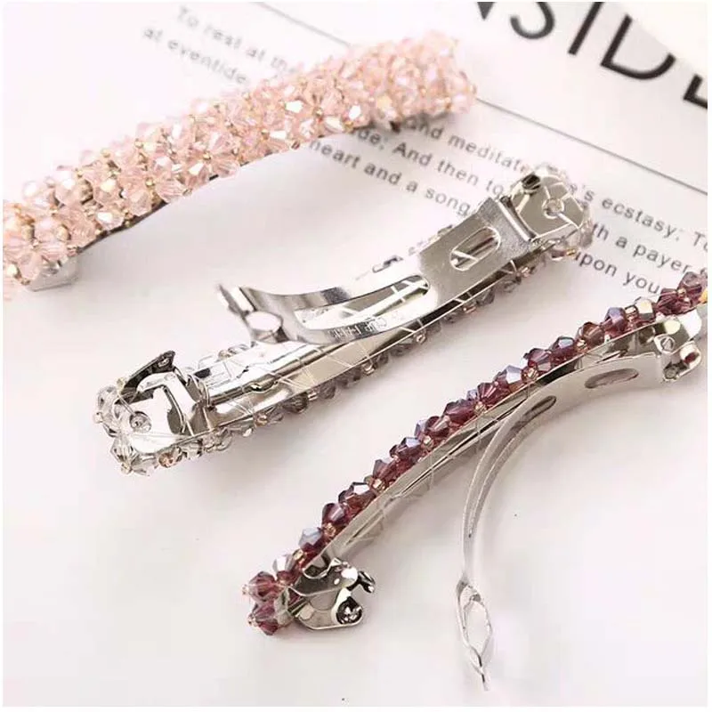 Top Trends: Fashion Luxury Crystal Pearl Hair Clips Elegant Ladies Rhinestone Hair Clips Headdress Hair Accessories Shoppable Styles - Image 3