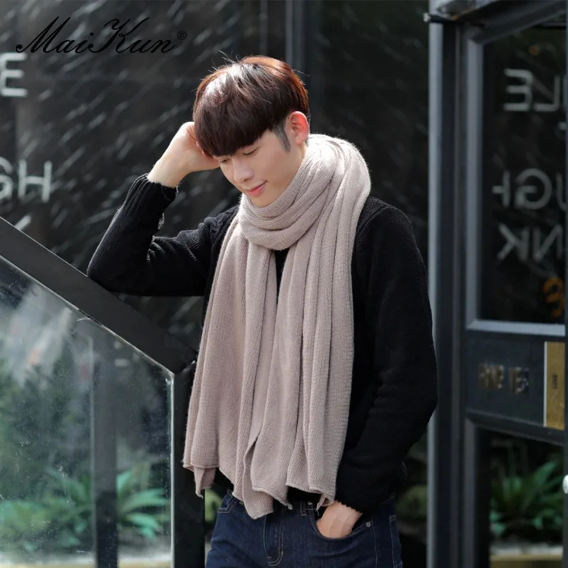 Top Trends: Maikun Thick Knitted Scarf For Men Fashion Winter Increase Simple Solid Color Scarf Men's Warm Neckerchief Shoppable Styles - Image 4