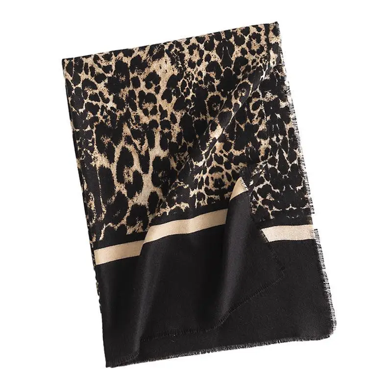 Top Trends: European American Fashion Leopard Print Imitation Cashmere Women's Scarves For Winter Warmth, Commuting, Cold Protection Shawl Shoppable Styles - Image 2