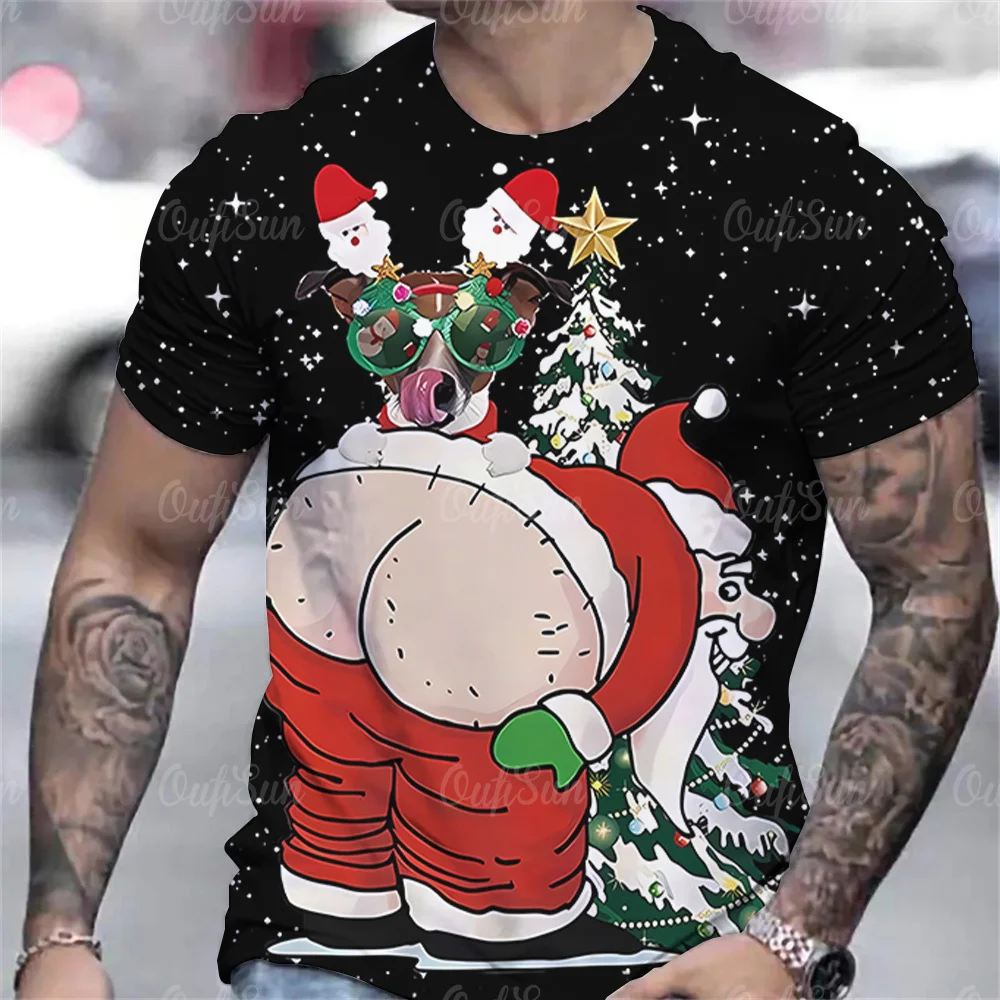 Top Trends: 2023 Christmas Festival Theme Men'S T Shirts Clothing 3d Print T Shirts Summer Short Sleeves Oversized Fashion Handsome Shirts Shoppable Styles - Image 2