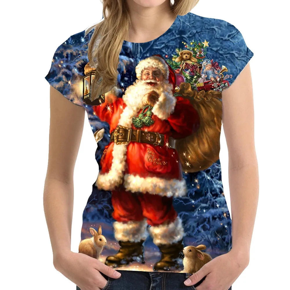 Top Trends: 2023 Christmas T Shirt For Women Festival Dress Show Tshirt Streetwear Ladies Girl Clothing T-shirt Cool Santa Claus Anime Top Shoppable Styles - Image 3