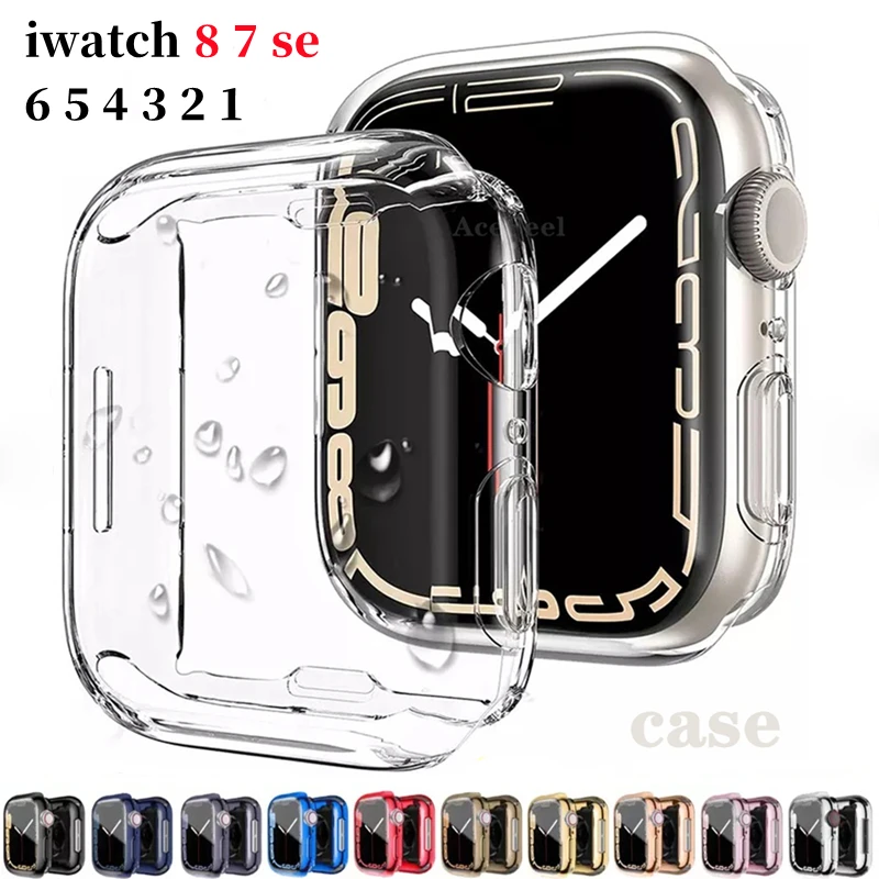 Top Trends: Case For Apple Watch 8 7 45mm 41mm 44mm 40mm 42mm 38MM Screen Protector Full TPU Bumper Cover Iwatch Series 8 7 SE 6 5 4 3 Case Shoppable Styles