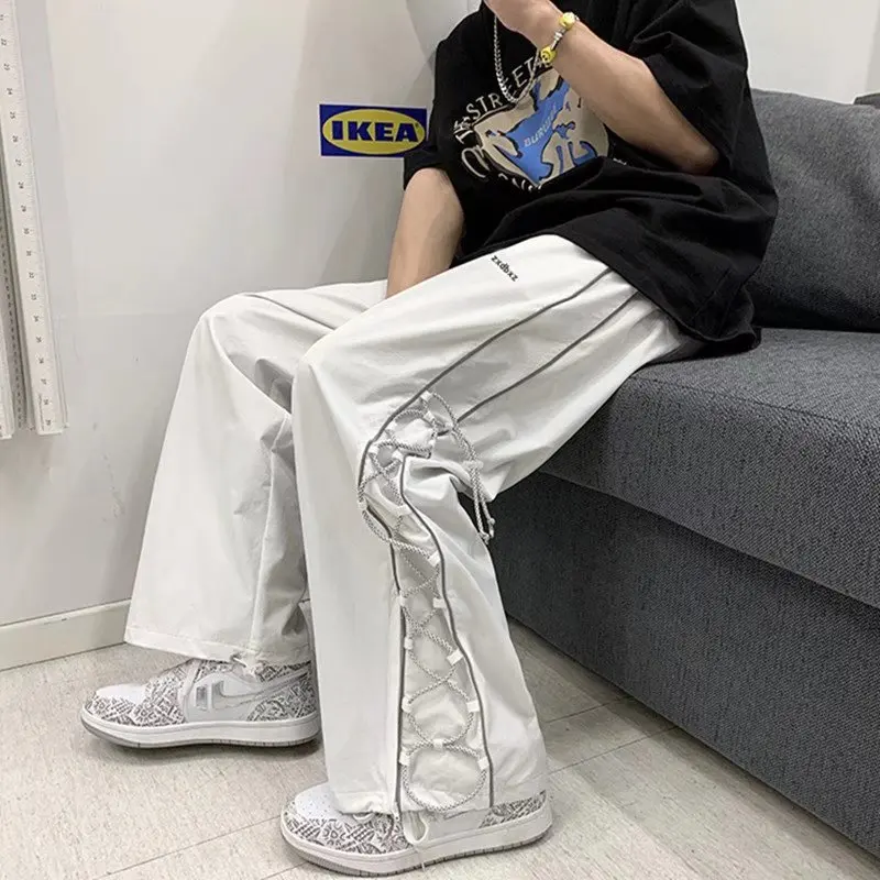 Top Trends: Streetwear White Cargo Pants Men Oversize Wide Pants Harajuku Sweatpants Fashion Joggers Skateboard Pants Techwear 2023 New Shoppable Styles