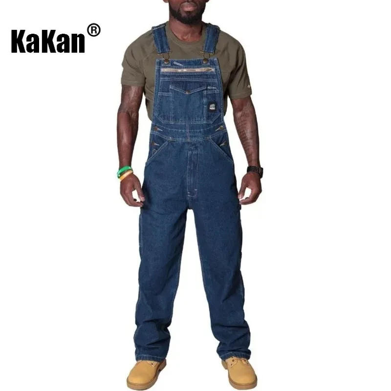 Top Trends: Kakan - New European And American Men&#039;s Shoulder Strap Jeans Men&#039;s Clothing, Blue Multi Pocket Torn Jumpsuit Long Jeans K34-722 Shoppable Styles