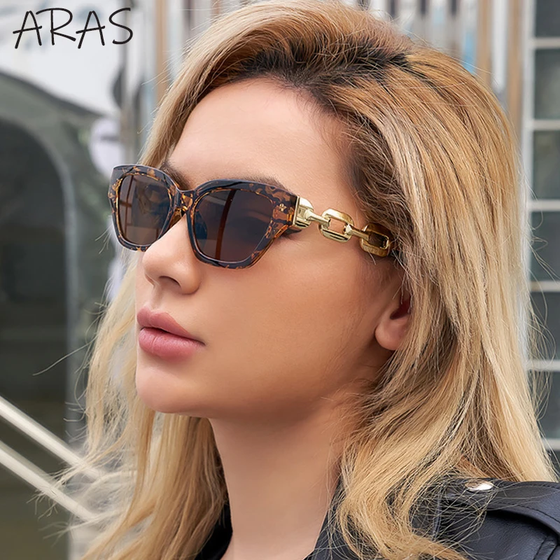 Top Trends: Fashion Small Cat Eye Sunglasses Women Trending Product 2023 Luxury Brand Cateye Chain Leg Sun Glasses Ladies Black Shades UV400 Shoppable Styles - Image 4