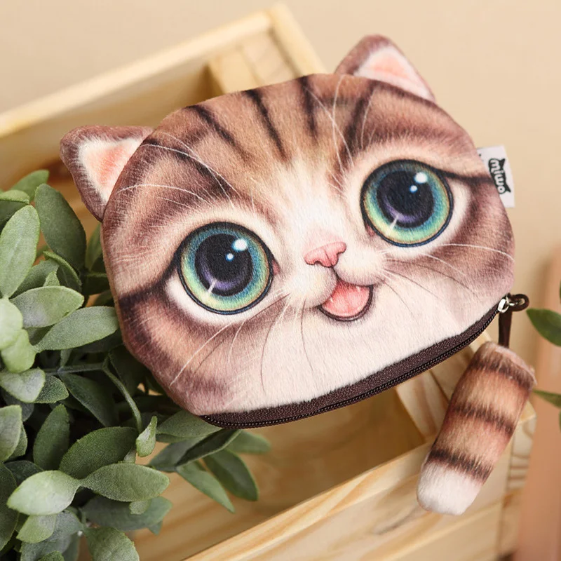 Top Trends: 1Pc Fashion Tide Cute Cat Coin Purse Animal Design Change Small Wallet With Zipper For Phone Pocket Shoppable Styles