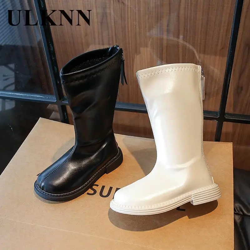 Top Trends: Girls Winter Black Knee High Boots Children Students Stage Performances Shoes Baby Knee High Boots White Menina Inverno 2023 Shoppable Styles