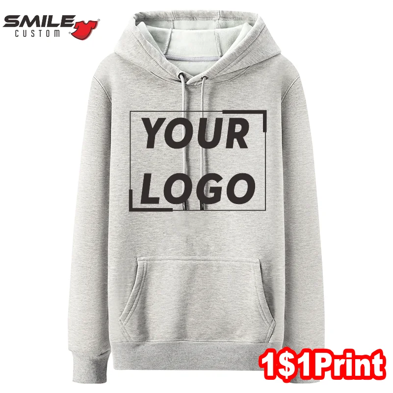 Top Trends: Casual Men And Women 100% Cotton Hoodie Custom Print Logo High Quality Sweatshirt Embroidery Pattern Team Design Pullover Brand Shoppable Styles